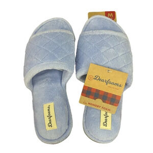 New Dearfoams Blue Memory Foam Slippers Medium